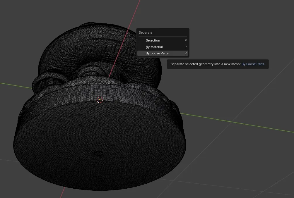 Separating the loose parts in Blender