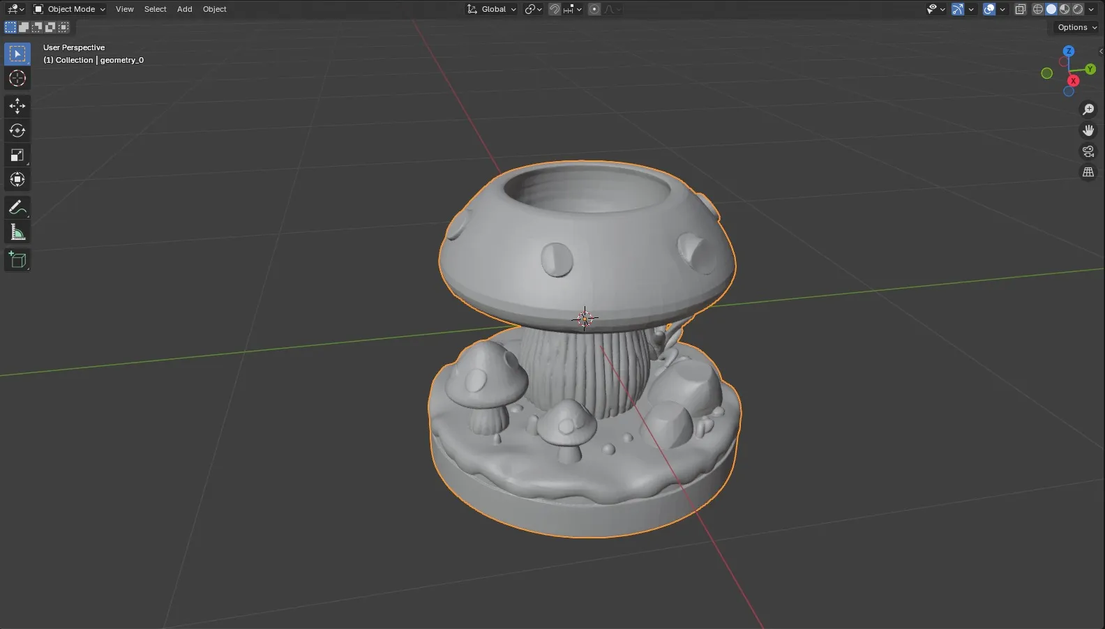 The Hi3DGen model mostly looks good but has some artifacts around the raised dots on the mushroom