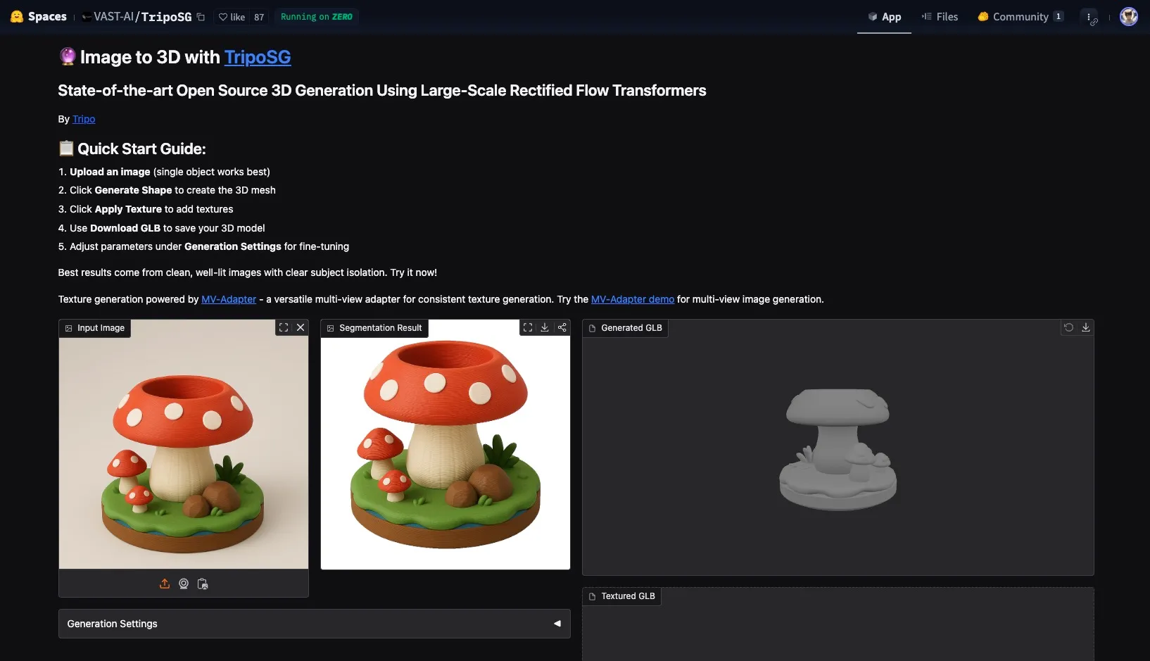 Using TripoSG to do the same